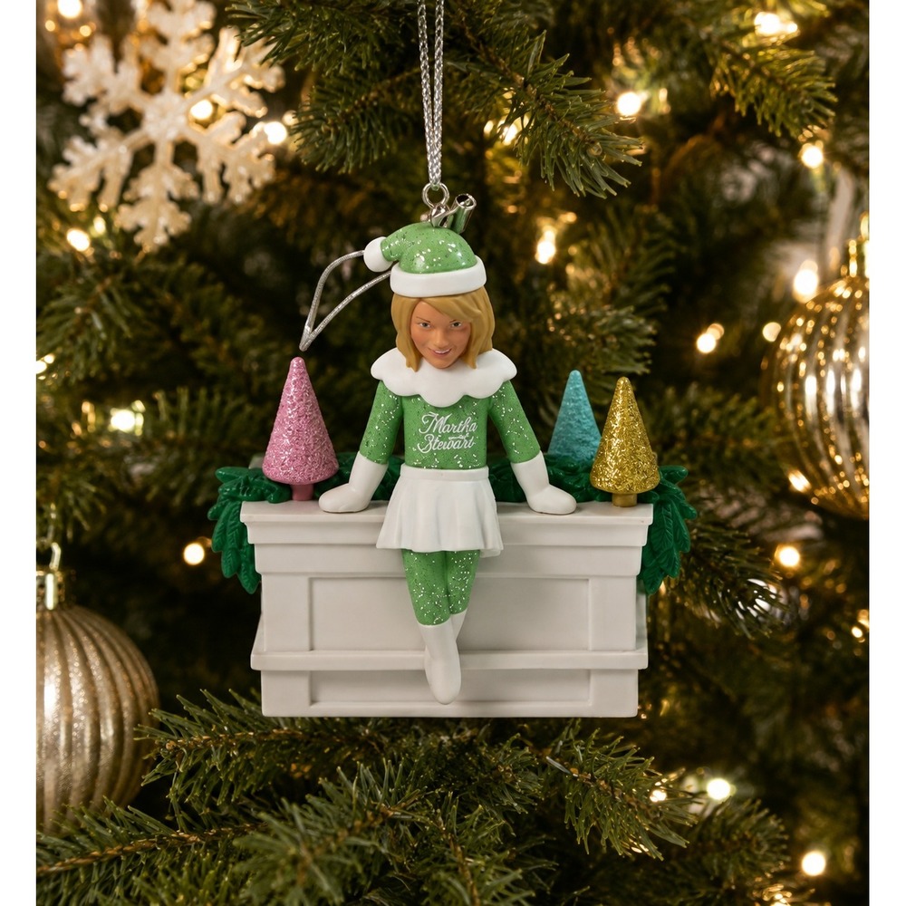 New Martha Stewart Martha on Mantel Vinyl Collectible Christmas Ornament Green